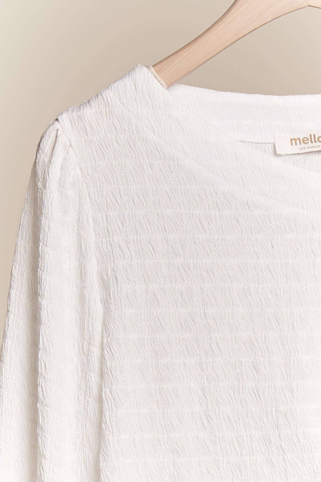 Long Sleeve Quilted Top with Ruched Drawstring