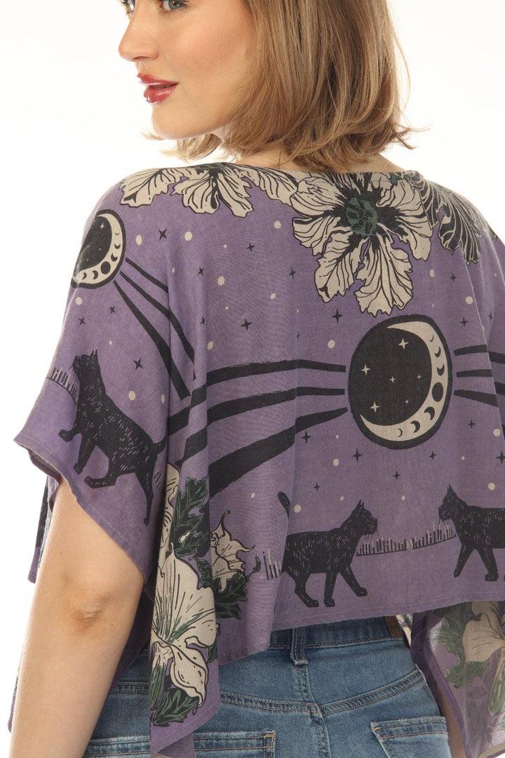 Moonflower Cats Scarf Top