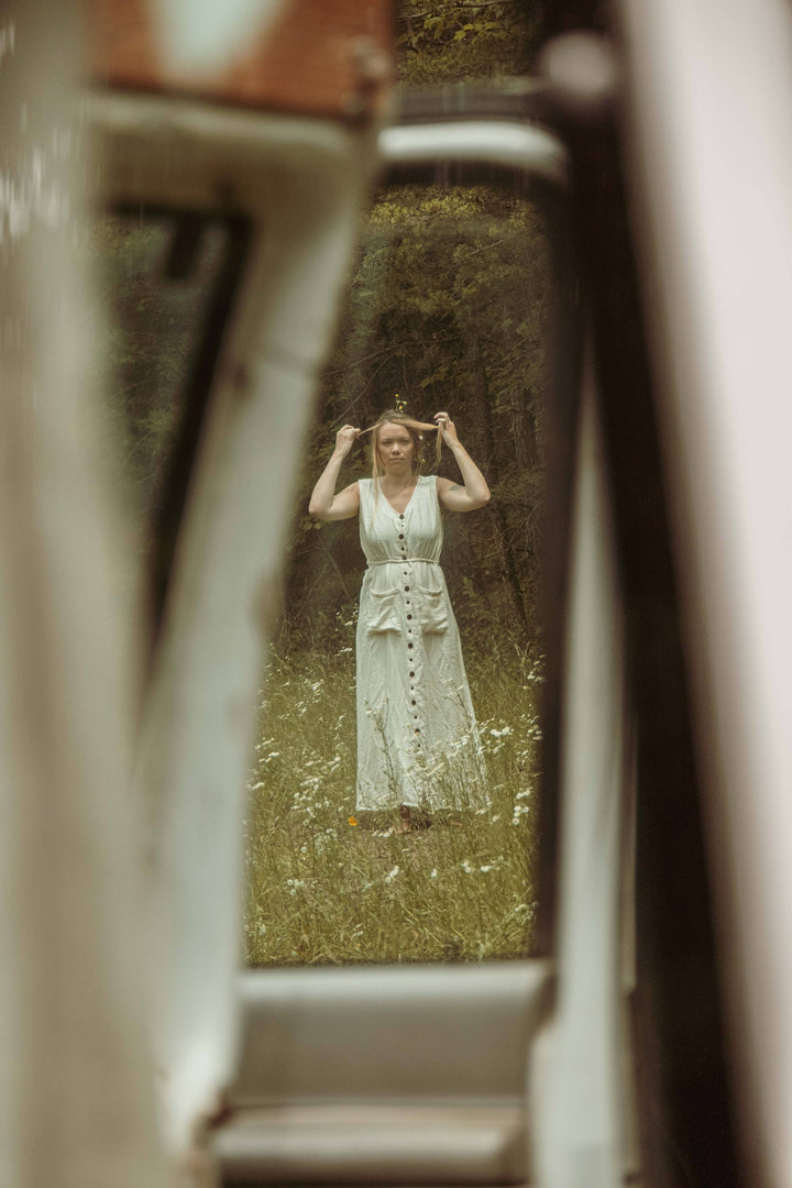 Organic Bamboo Cottage Core Button Down Dress