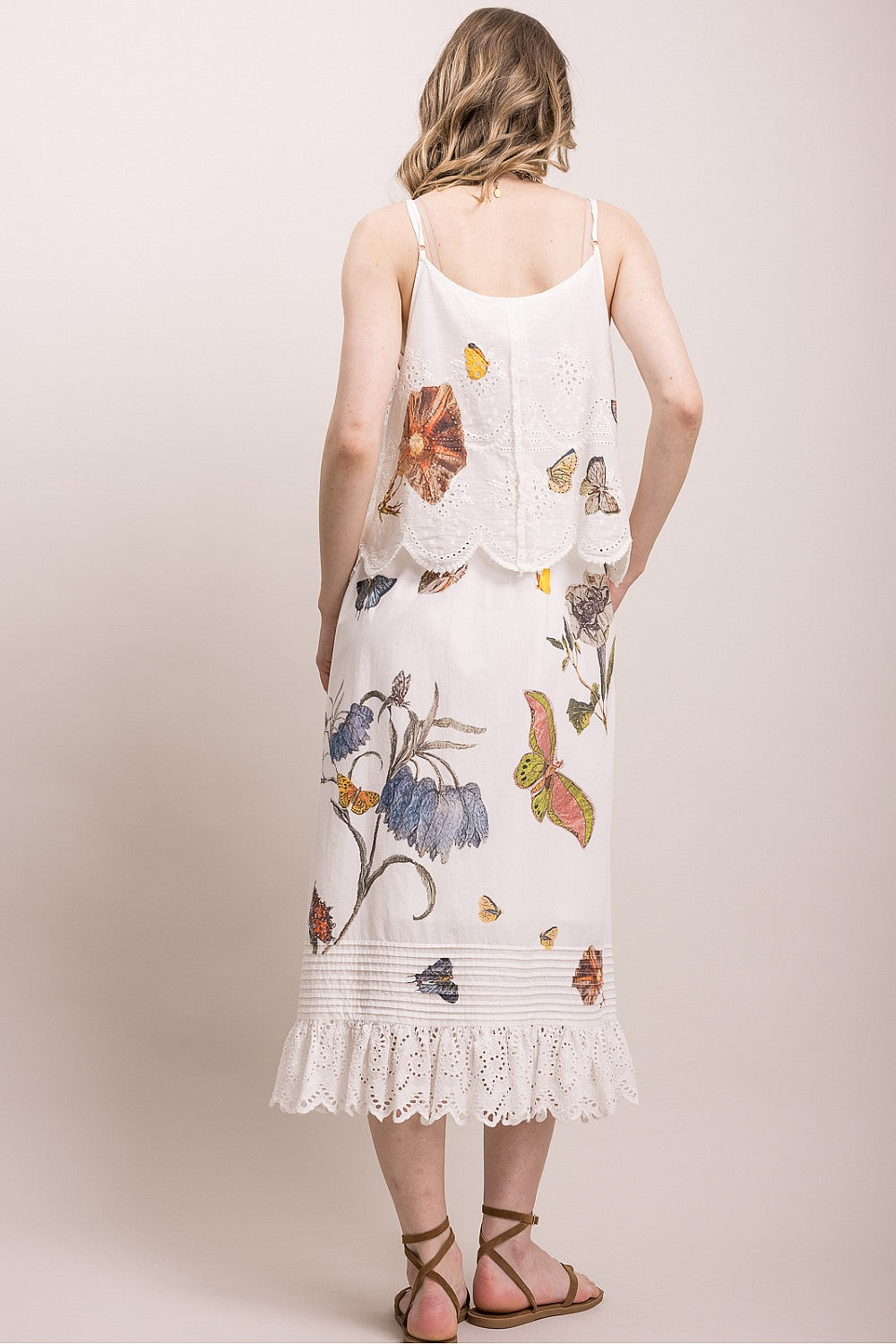 Butterfly and Flower Print Dress