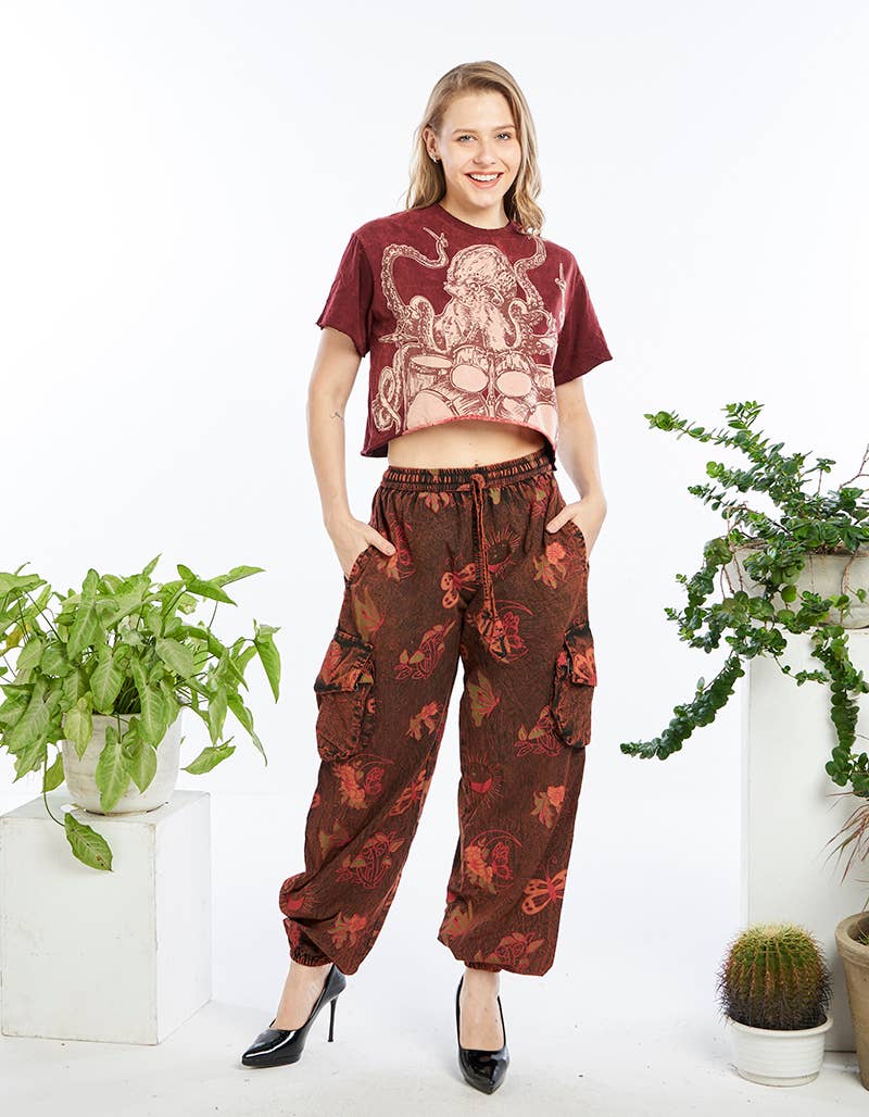 Cotton Jogger Pants with Boho Print