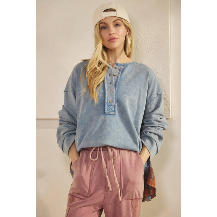 Rustic Charm Plaid Contrast Top