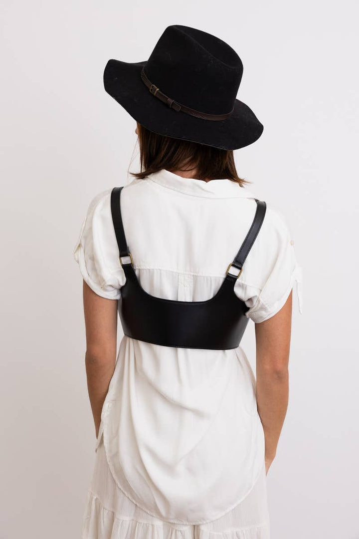 Black Leather Harness Belt