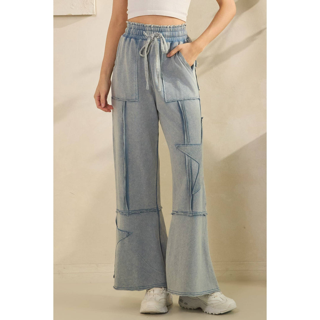 Star Patch Wide Leg Pants
