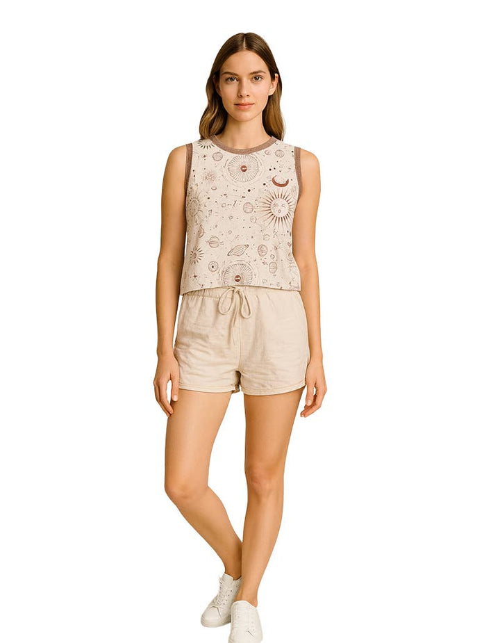 Sleeveless Cosmic Crop Top