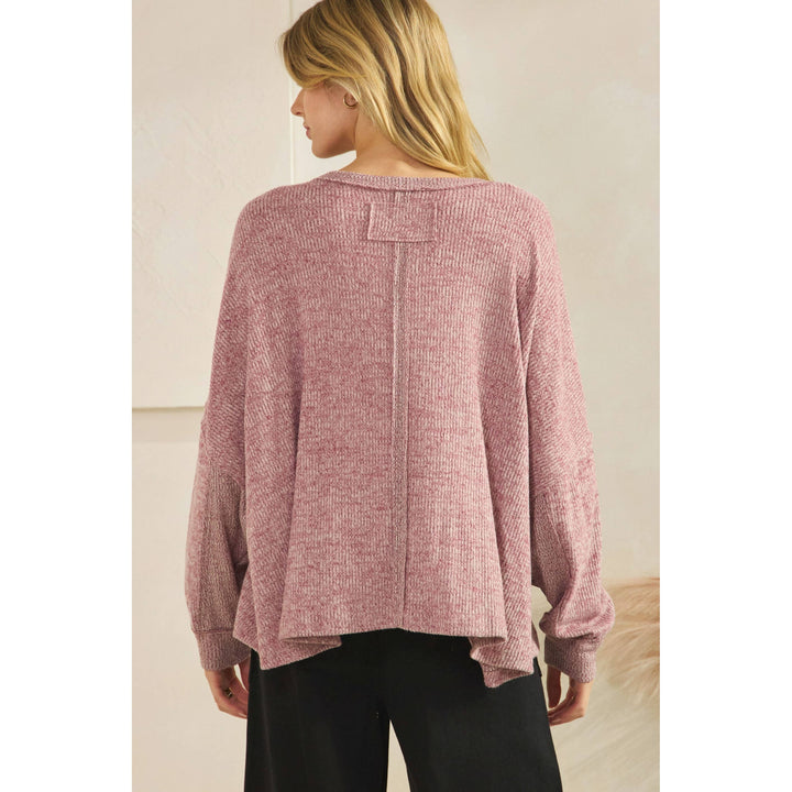 Long Sleeve Two Tone Solid Top