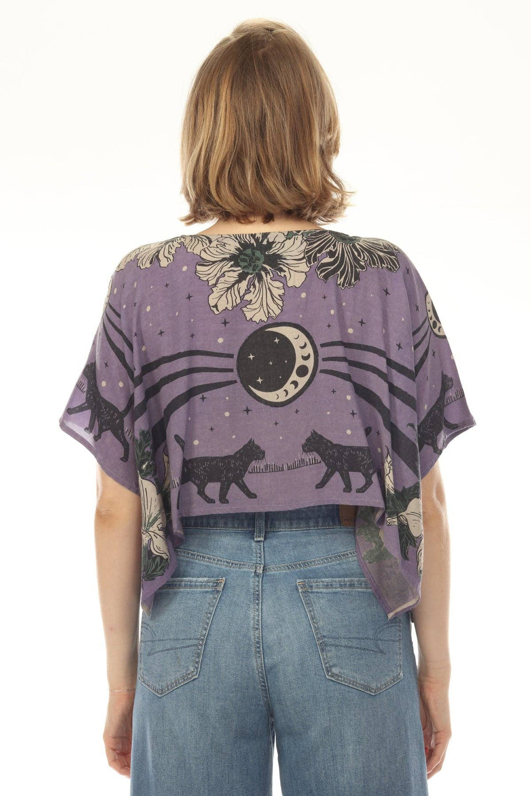 Moonflower Cats Scarf Top