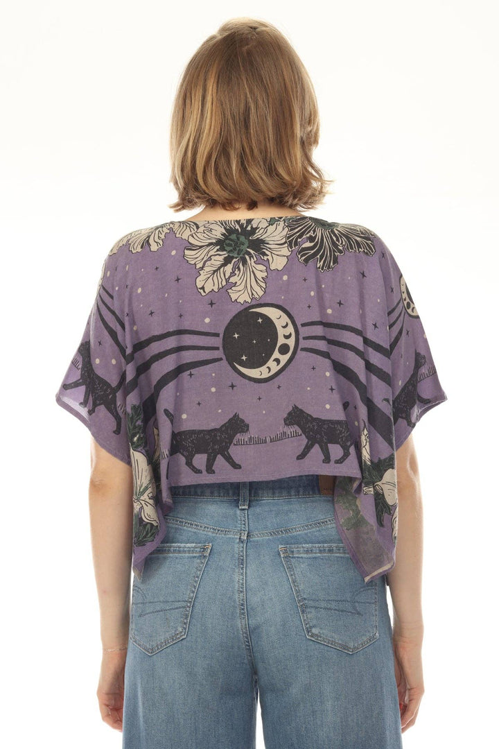 Moonflower Cats Scarf Top