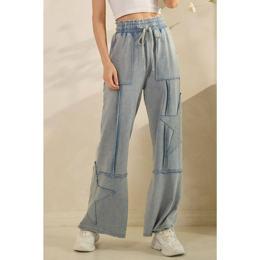 Star Patch Wide Leg Pants
