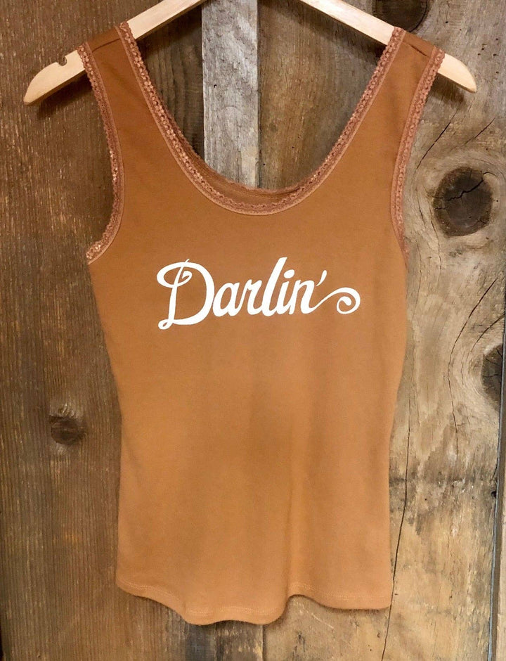 Darlin Lace Tank Cognac/Cream