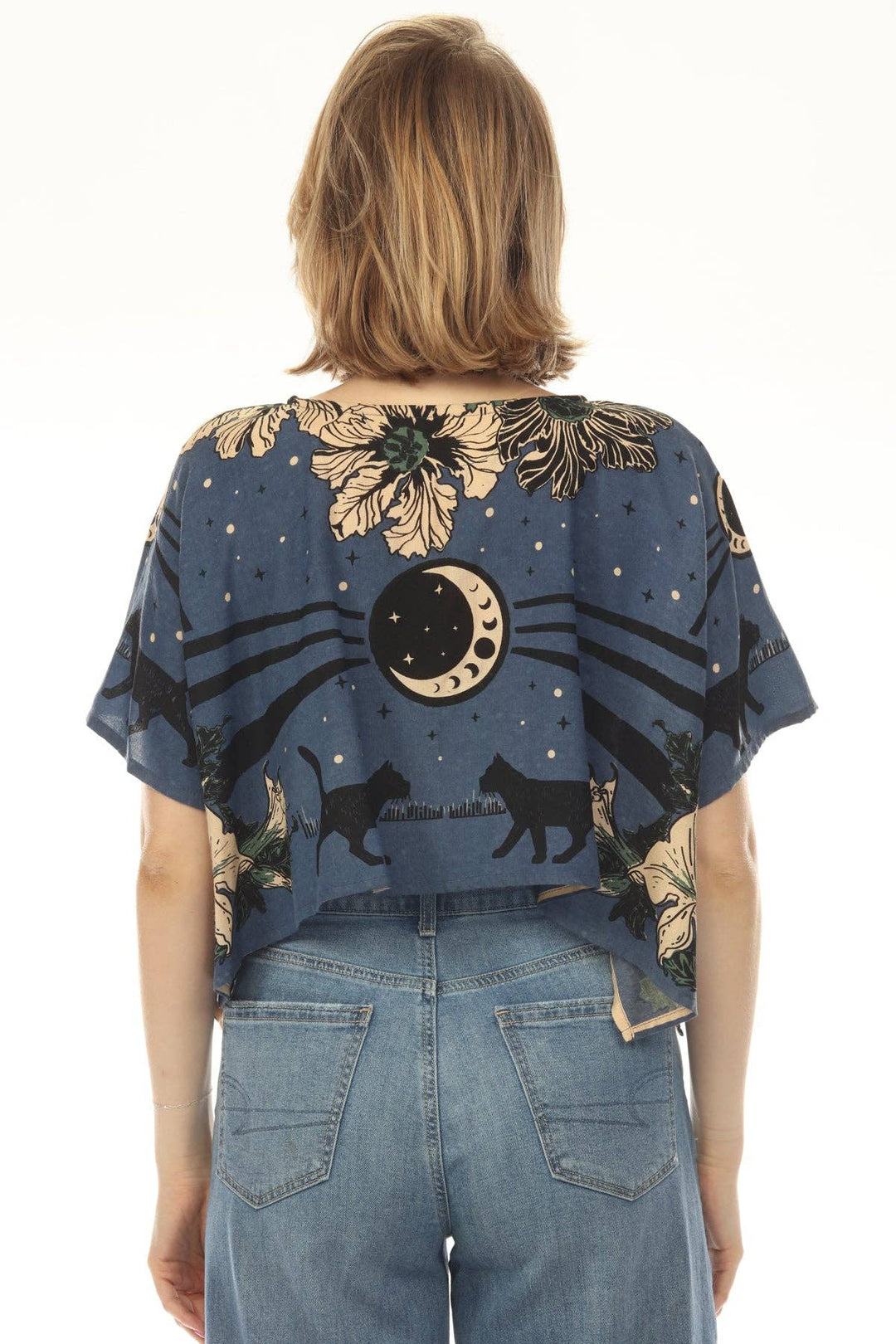 Moonflower Cats Scarf Top