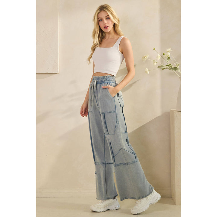 Star Patch Wide Leg Pants
