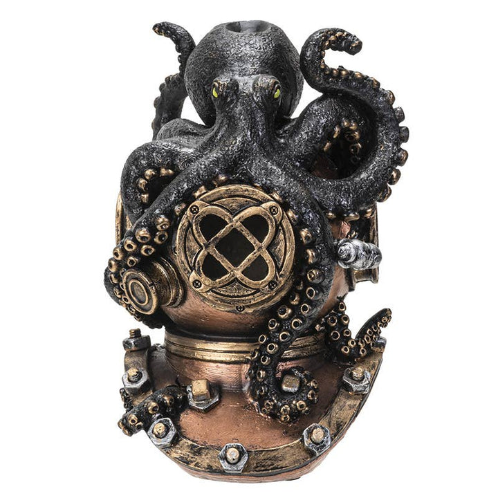Kraken on Divers Helmet Backflow Incense Burner
