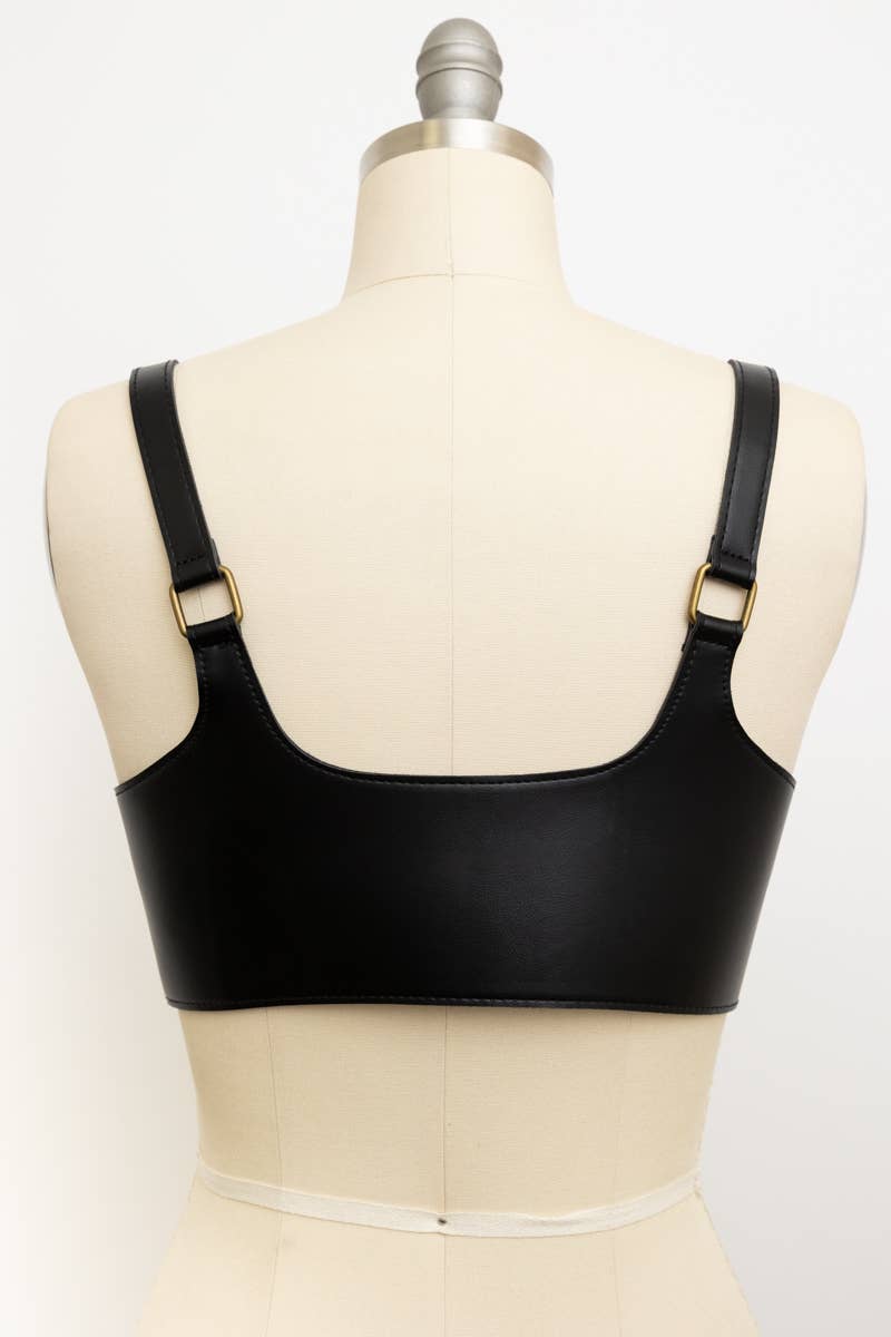 Black Leather Harness Belt