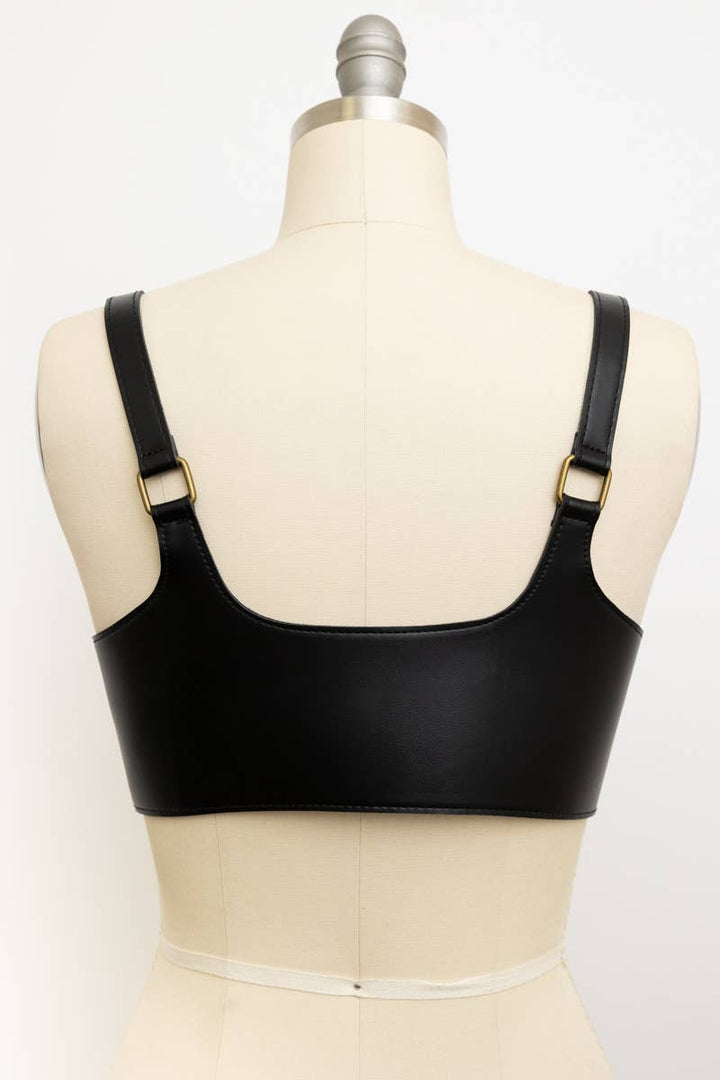 Black Leather Harness Belt