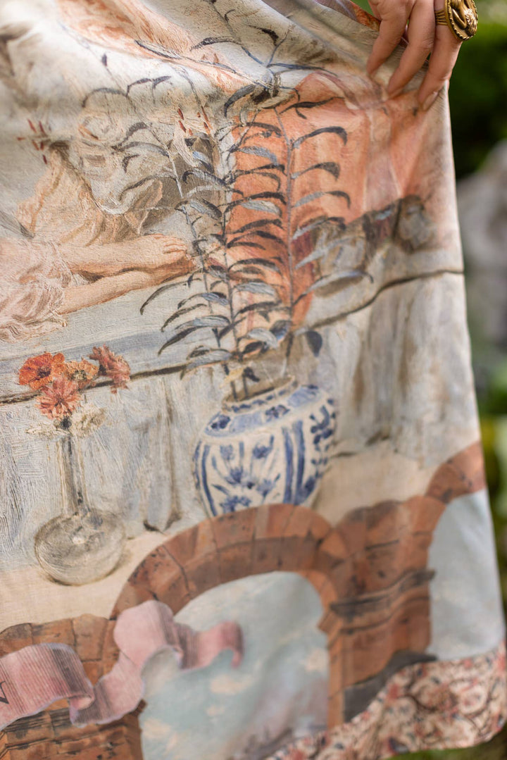 Imaginarium Bohéme Slip Dress with Moon and Dreamscape Print