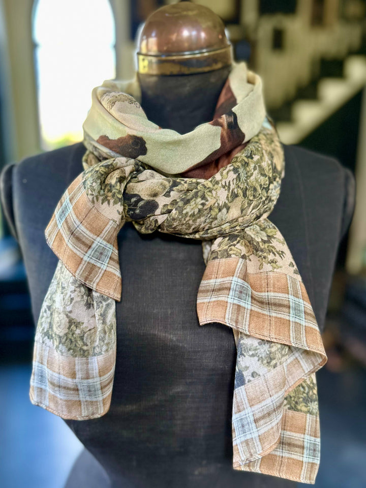 Born To Run Scarf with Wild Horse & Floral Print
