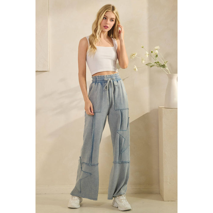 Star Patch Wide Leg Pants