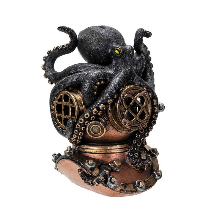 Kraken on Divers Helmet Backflow Incense Burner