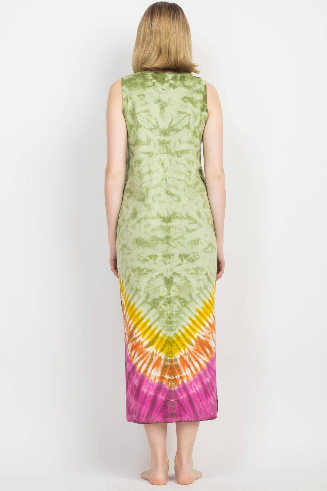 Sage and Raspberry Midi Dress