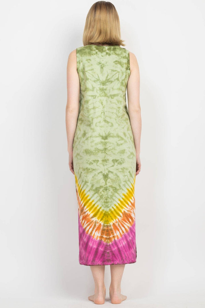 Sage and Raspberry Midi Dress