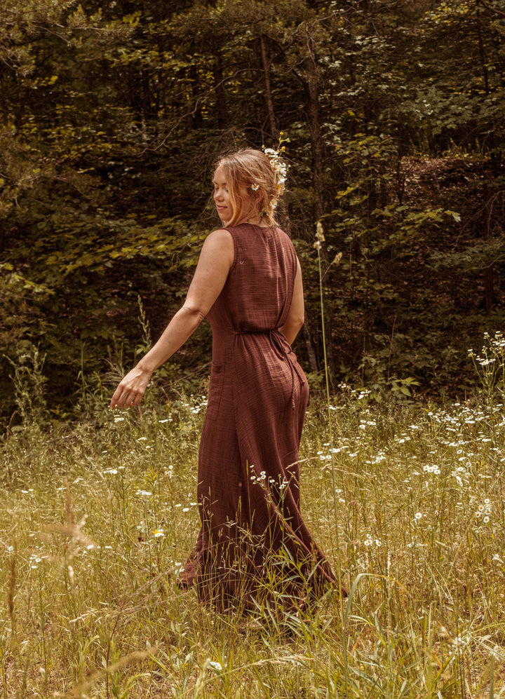 Organic Bamboo Cottage Core Button Down Dress