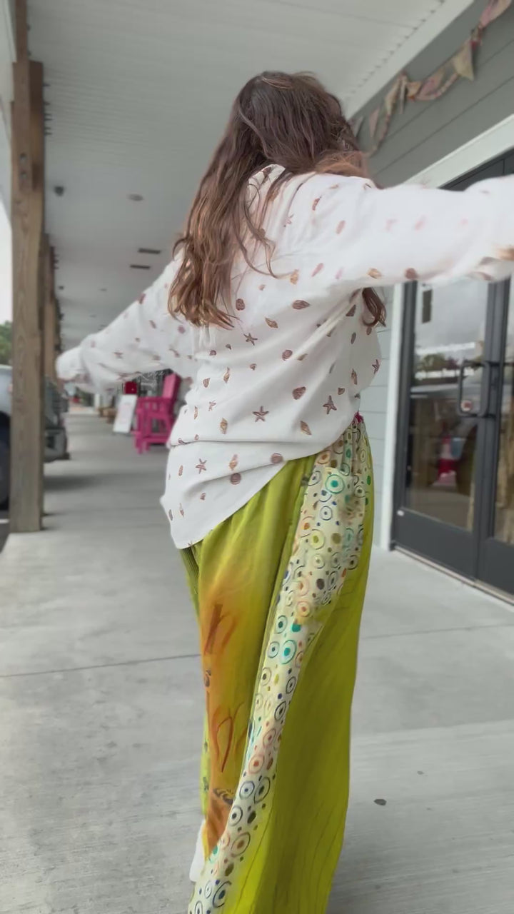 Neutral, Then Chartreuse - Duality Synergy Side Slit Pants OOAK
