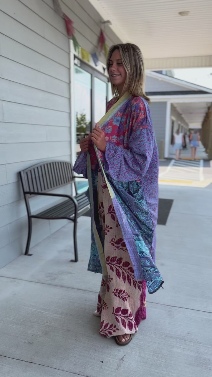 Evening Tropics - Silk Serenity Kimono OOAK