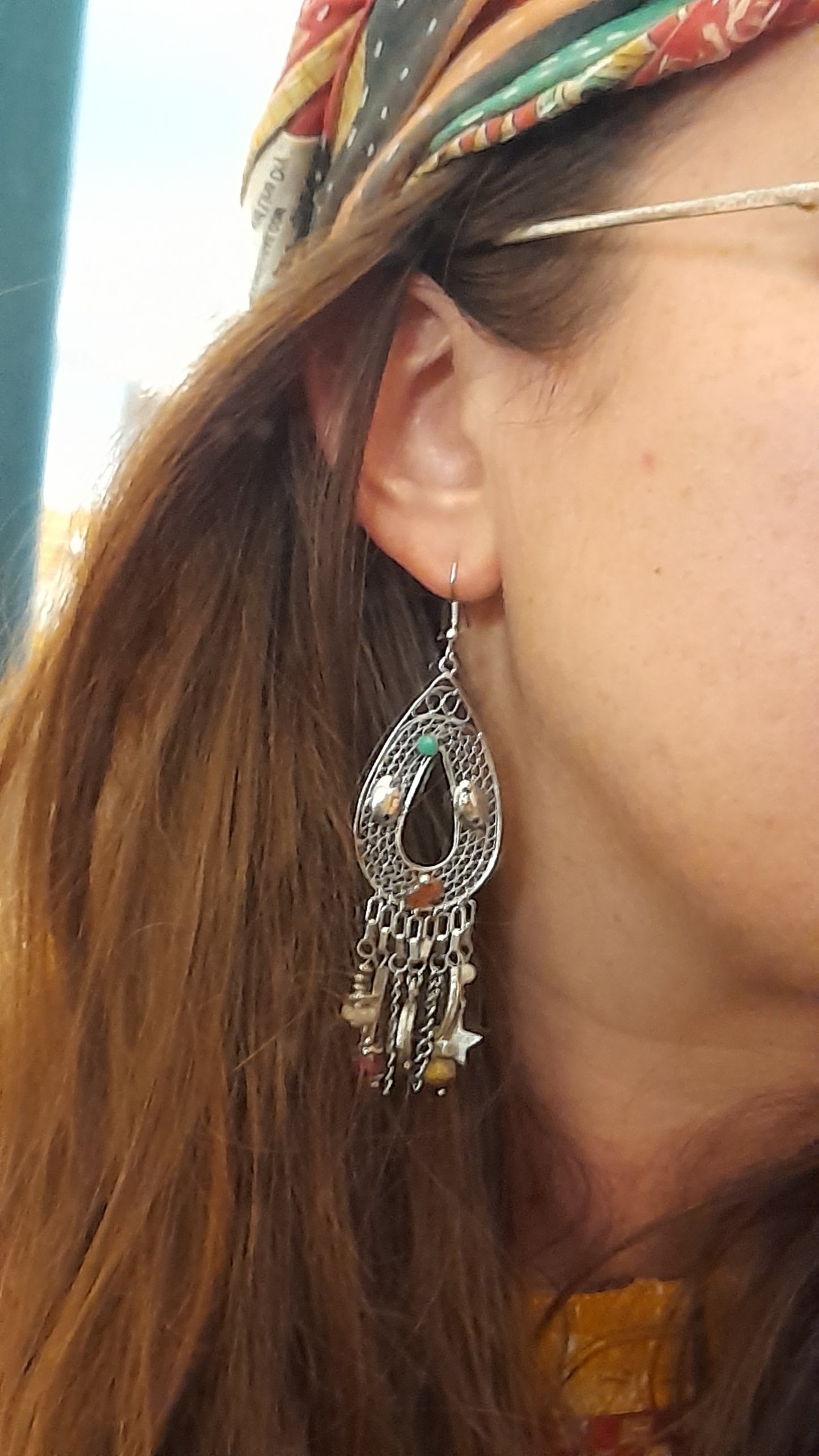 Carnelian Stones and Multi-Bead Earrings
